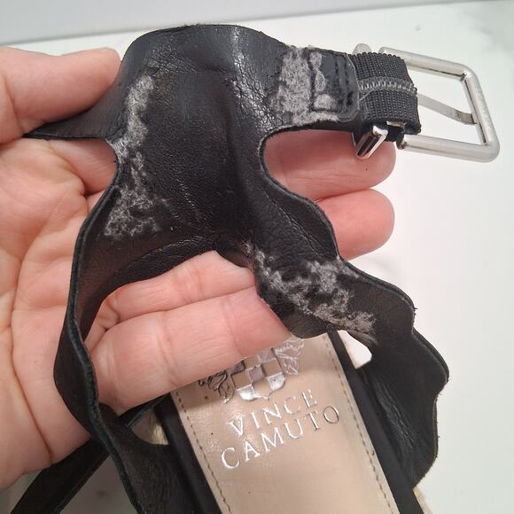 Vince Camuto Kamperla Women Espadrille Open Toe Ankle Buckle Black Size-8M - Picture 7 of 10